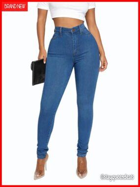 High Waisted Skinny Jeans Butt Lifting Tummy Control 4-Way Stretch Slim Fit